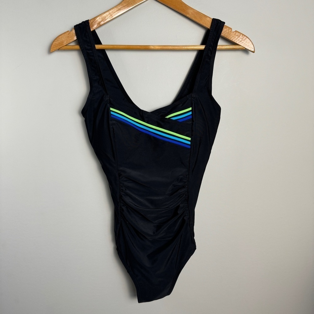 Alia Women's Black One‎ Piece Swimsuit Size 10/30 Beach Vacation Bathing Suit
